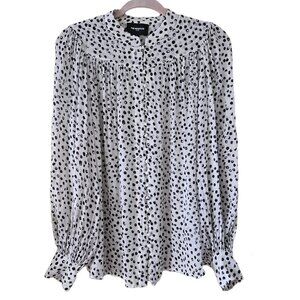 The Kooples Black and White Polka Dot Blouse